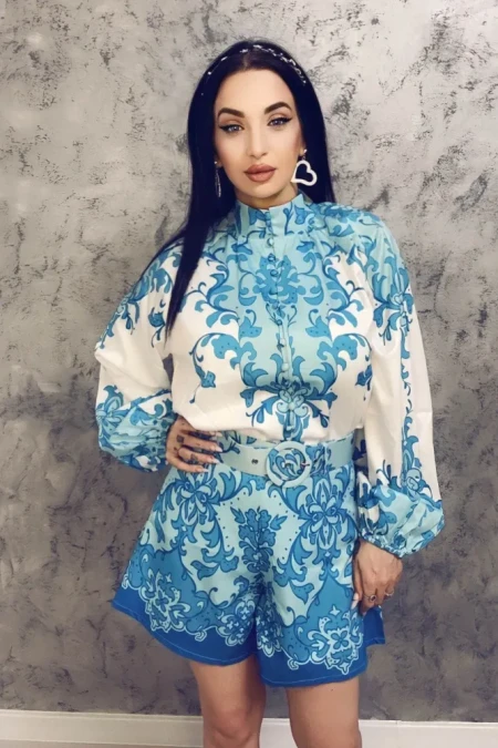 Compleu Dama VMC6940 Alb-Albastru » Reina.Ro