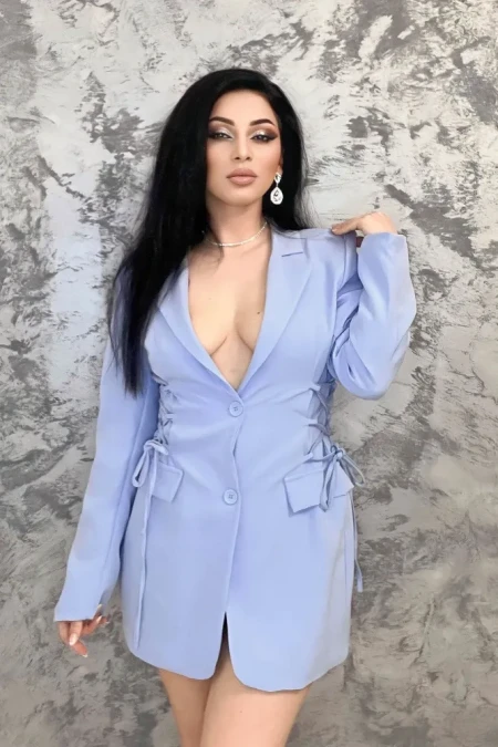 Sacou Dama GD22-386 Albastru deschis » Reina.Ro