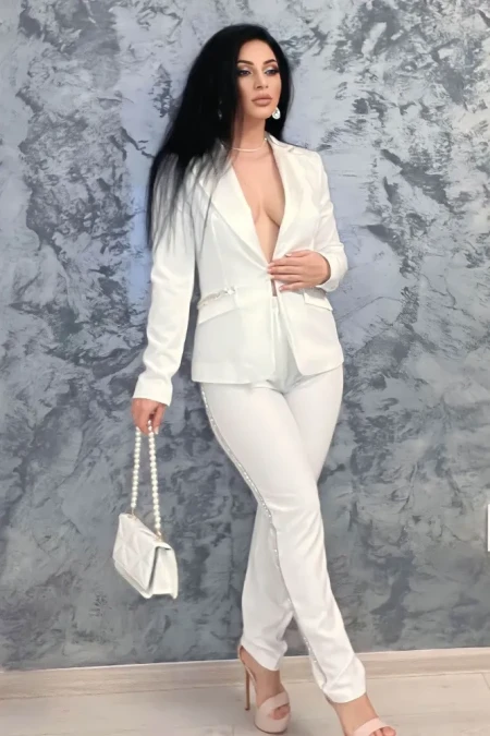 Costum Dama C18880 Alb » Reina.Ro