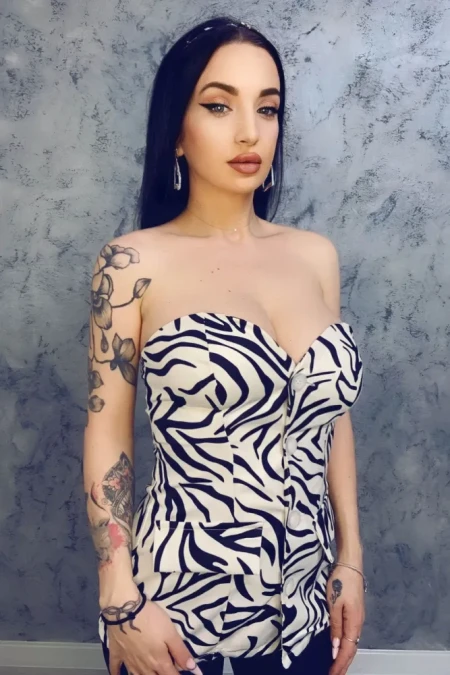 Top Dama 10455 Alb-Negru » Reina.Ro