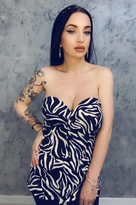 Top Dama 10455 Negru-Alb » Reina.Ro