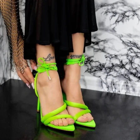 Sandale Dama cu Toc subtire 2ZB5 Verde » Reina.Ro
