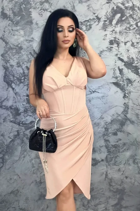 Rochie Dama 75820 Bej » Reina.Ro