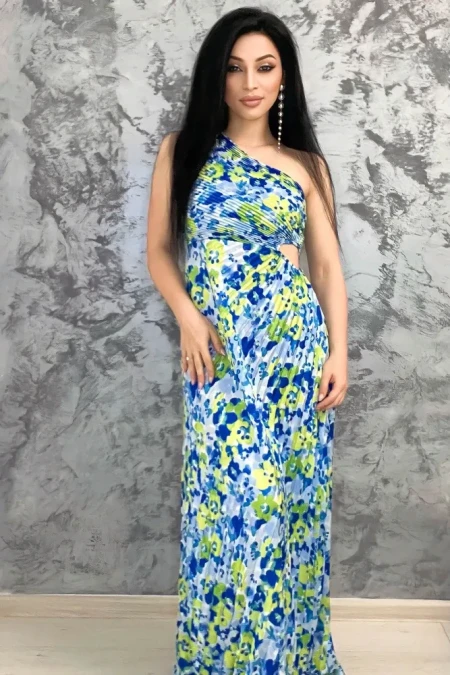 Rochie Dama 51760 Albastru-Verde » Reina.Ro