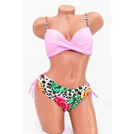 Costum de Baie Dama 2 Piese H08-1 Roz-Leopard » Reina.Ro