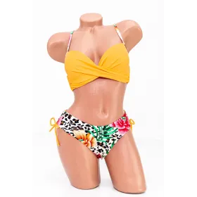 Costum de Baie Dama 2 Piese H08-1 Portocaliu-Leopard » Reina.Ro