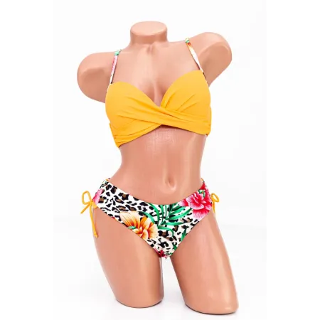 Costum de Baie Dama 2 Piese H08-1 Portocaliu-Leopard » Reina.Ro