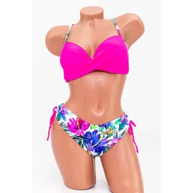 Costum de Baie Dama 2 Piese H20-2 Roz-Alb » Reina.Ro