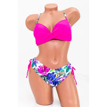 Costum de Baie Dama 2 Piese H20-2 Roz-Alb » Reina.Ro
