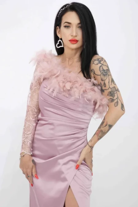 Rochie Dama R5016 Roz » Reina.Ro