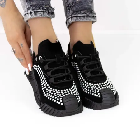 Pantofi Sport Dama 3WL9 Negru-Alb » Reina.Ro