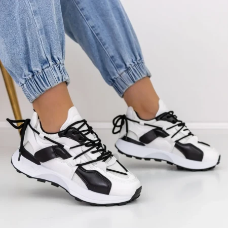 Pantofi Sport Dama 9013 Negru-Alb » Reina.Ro