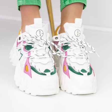 Pantofi Sport Dama cu Platforma 2311 Roz » Reina.Ro