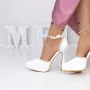 Pantofi cu Toc subtire si Platforma 3XKK8 Alb » Reina.Ro
