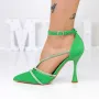 Pantofi Stiletto 3XKK22 Verde » Reina.Ro