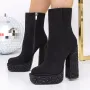 Botine Dama cu Toc gros si platforma 3KV11 Negru » Reina.Ro