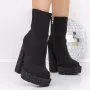 Botine Dama cu Toc gros si platforma 3KV11 Negru » Reina.Ro
