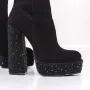 Botine Dama cu Toc gros si platforma 3KV11 Negru » Reina.Ro