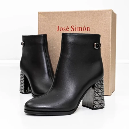 Botine Dama cu toc gros K9071-61A Negru » Reina.Ro