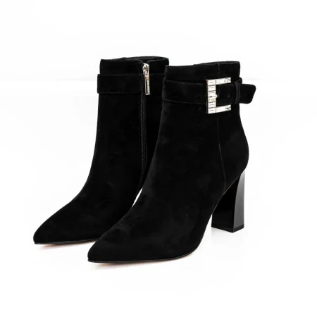 Botine Dama cu toc gros K2942-W85C Negru » Reina.Ro
