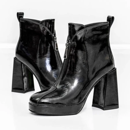 Botine Dama cu toc gros M03-03 Negru » Reina.Ro