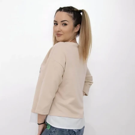 Bluza Dama MDG-24-1303 Bej » Reina.Ro