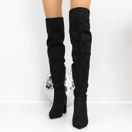 Cizme Dama cu Toc gros 3KV17 Negru » Reina.Ro