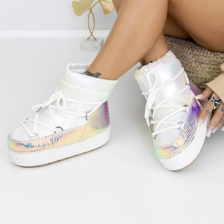 Ghete Dama 3LT5 Alb » Reina.Ro