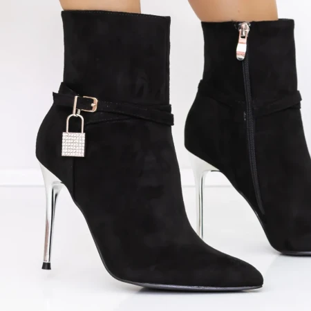 Botine Dama cu Toc subtire 3XKK31 Negru » Reina.Ro