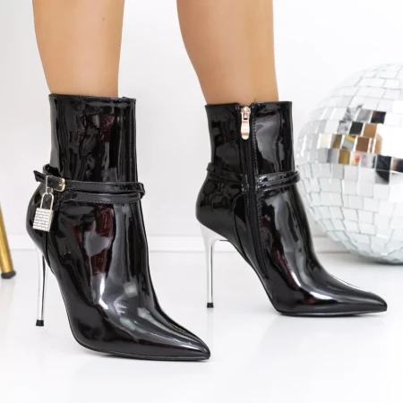 Botine Dama cu Toc subtire 3XKK31 Negru » Reina.Ro
