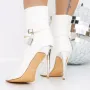 Botine Dama cu Toc subtire 3XKK31 Alb » Reina.Ro