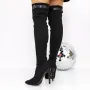 Cizme Dama cu Toc subtire 3XKK35 Negru » Reina.Ro