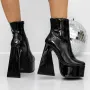 Botine Dama cu Toc gros si platforma 3QF8 Negru » Reina.Ro