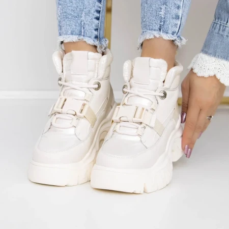 Ghete Dama 3SZ12 Crem » Reina.Ro