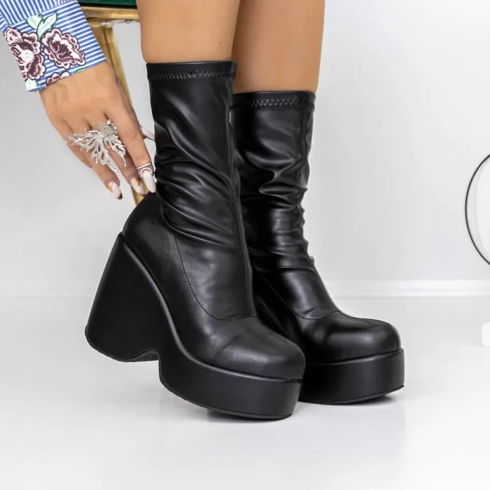Botine Dama cu Platforma 3YL3 Negru » Reina.Ro