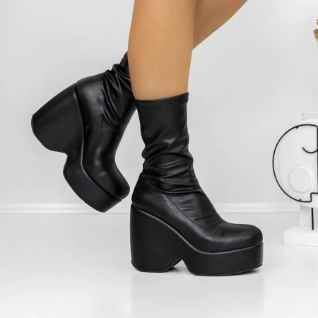 Botine Dama cu Platforma 3YL3 Negru » Reina.Ro