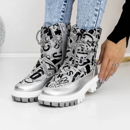 Ghete Dama 3LT2 Argintiu » Reina.Ro