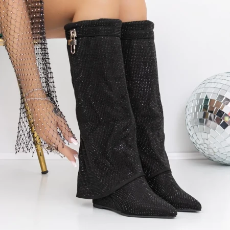 Cizme Dama cu Platforma 3JF7 Negru » Reina.Ro