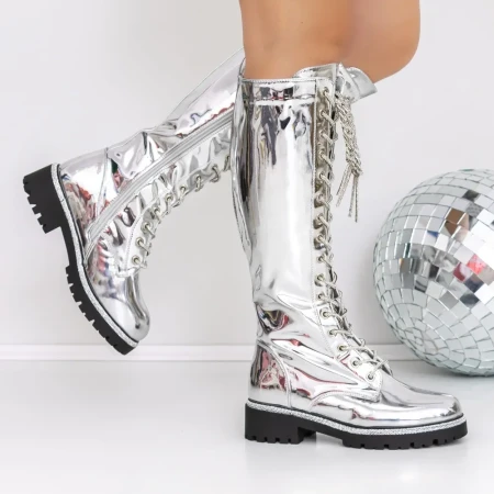 Cizme Dama 3JF8 Argintiu » Reina.Ro