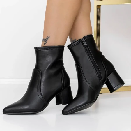 Botine Dama cu Toc gros 3ZYT2 Negru » Reina.Ro