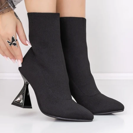 Botine Dama cu Toc gros 3C2 Negru » Reina.Ro