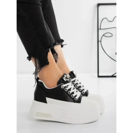Pantofi Sport Dama cu Platforma 5WL53 BLACK | MEI