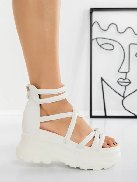 Sandale Dama cu Platforma 5WL27 WHITE | MEI