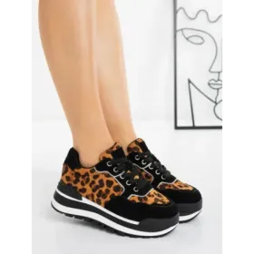 Pantofi Sport Dama din piele naturala 5WZ13 LEOPARD | PANTOFUL