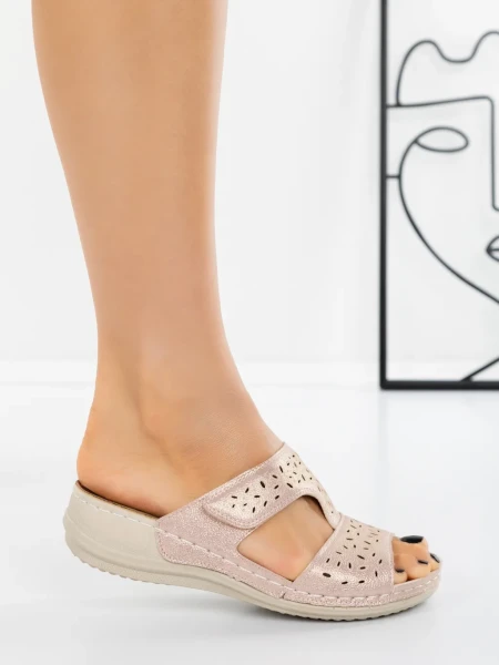 Papuci Dama cu Talpa Joasa 5XJ38 PINK | MEI