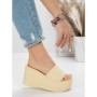 Papuci Dama cu Platforma 5WL6 LIGHT YELLOW | MEI