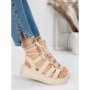 Sandale Dama cu Platforma 5H7 BEIGE | MEI