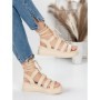 Sandale Dama cu Platforma 5H7 BEIGE | MEI