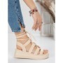 Sandale Dama cu Platforma 5H7 BEIGE | MEI