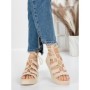 Sandale Dama cu Platforma 5H7 BEIGE | MEI